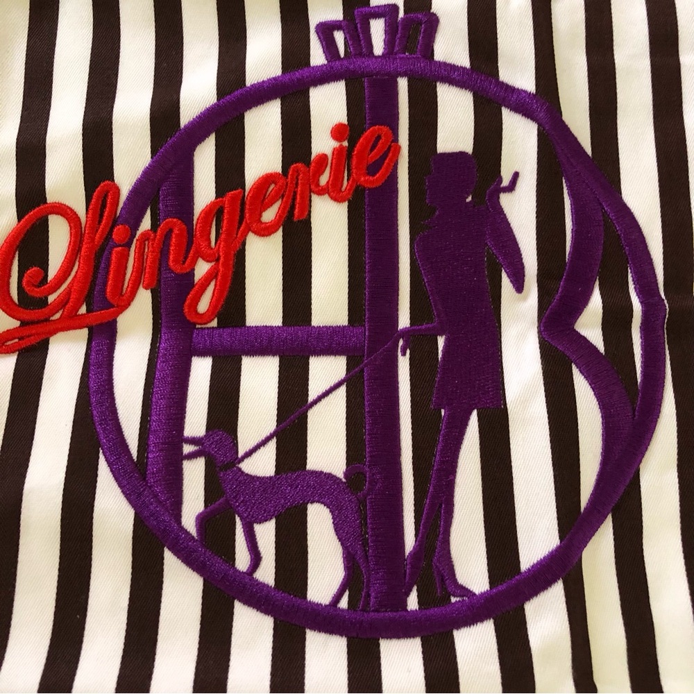 Henri Bendel Black and White Striped Lingerie Bag NWOT